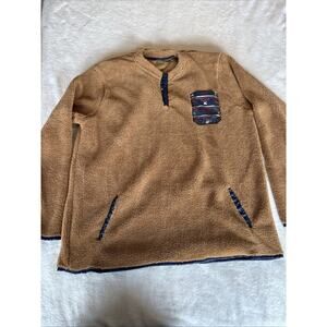 King Ranch Pull Over Tan Polyester Fleece Men XXL With Front Pockets